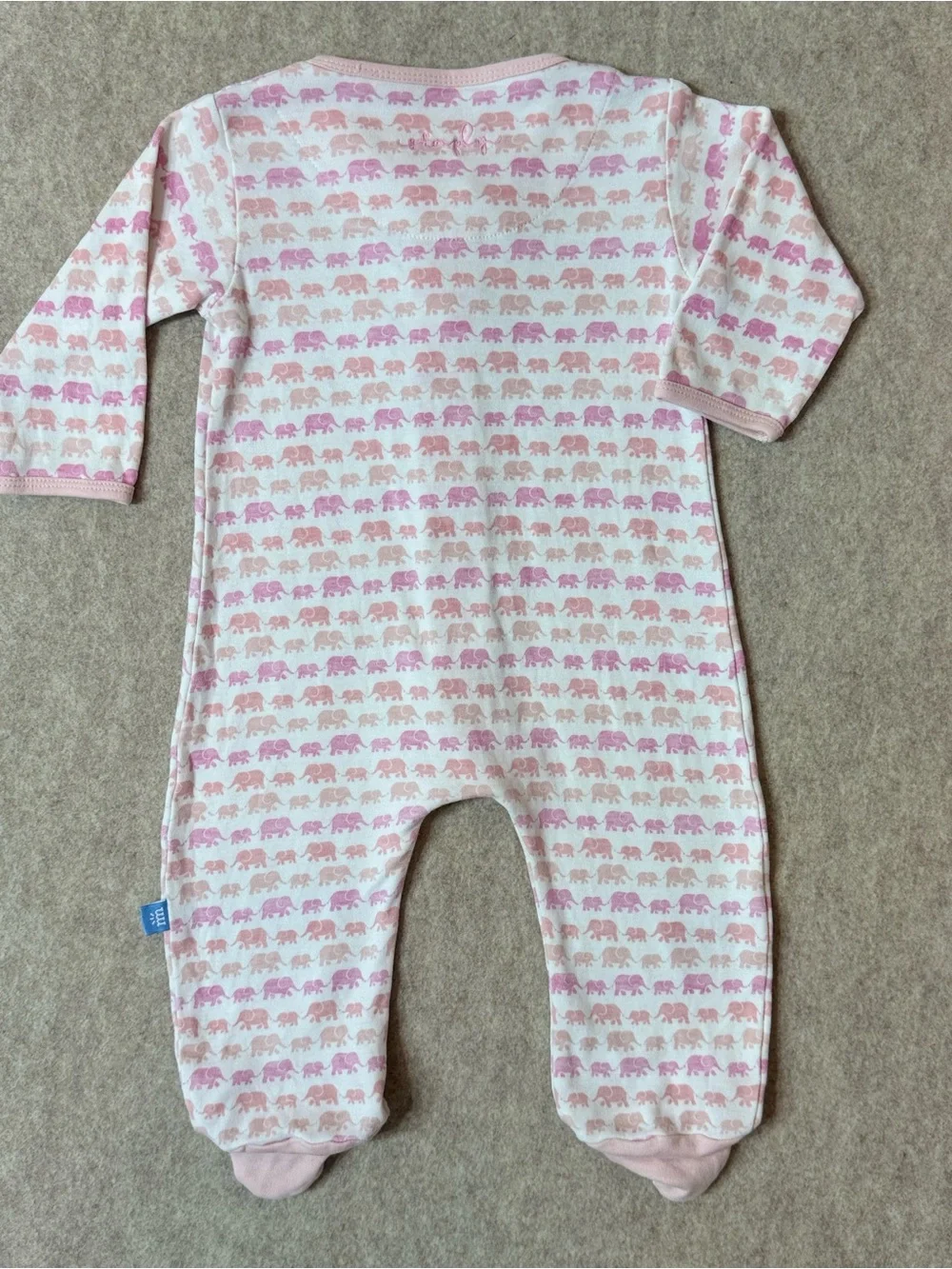 +Simply Magnetic Me Pink Elephant Footie Sleeper 6-9M Baby Girl Organic Cotton